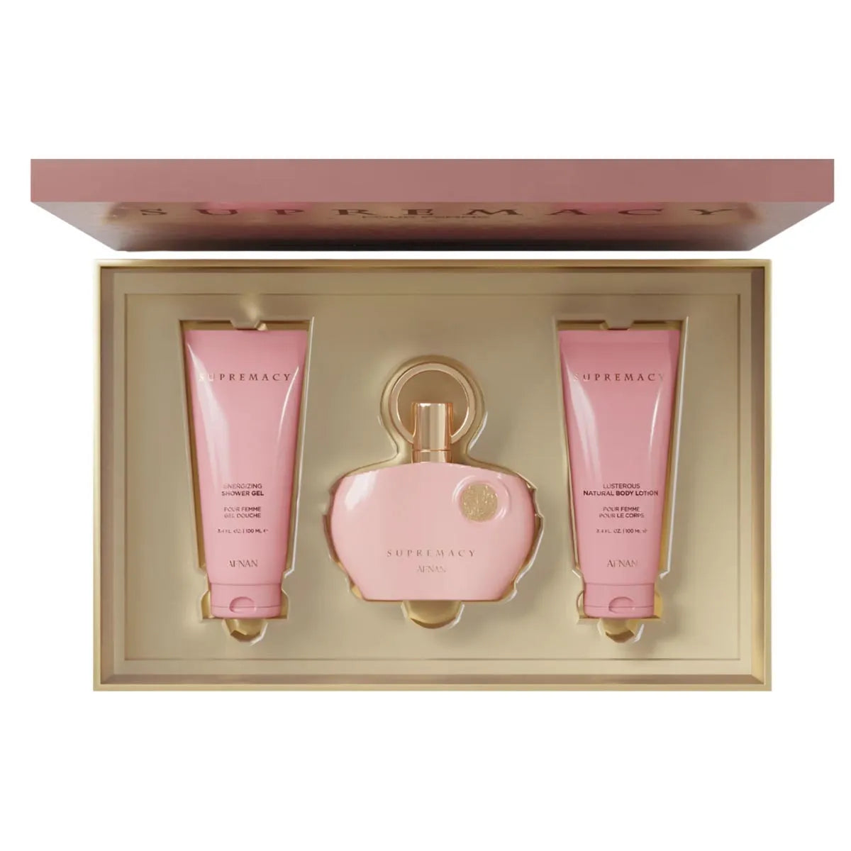 Supremacy EDP 100ml Gel de Baño 100ml Loción Corporal Perfumada 100ml - Afnan